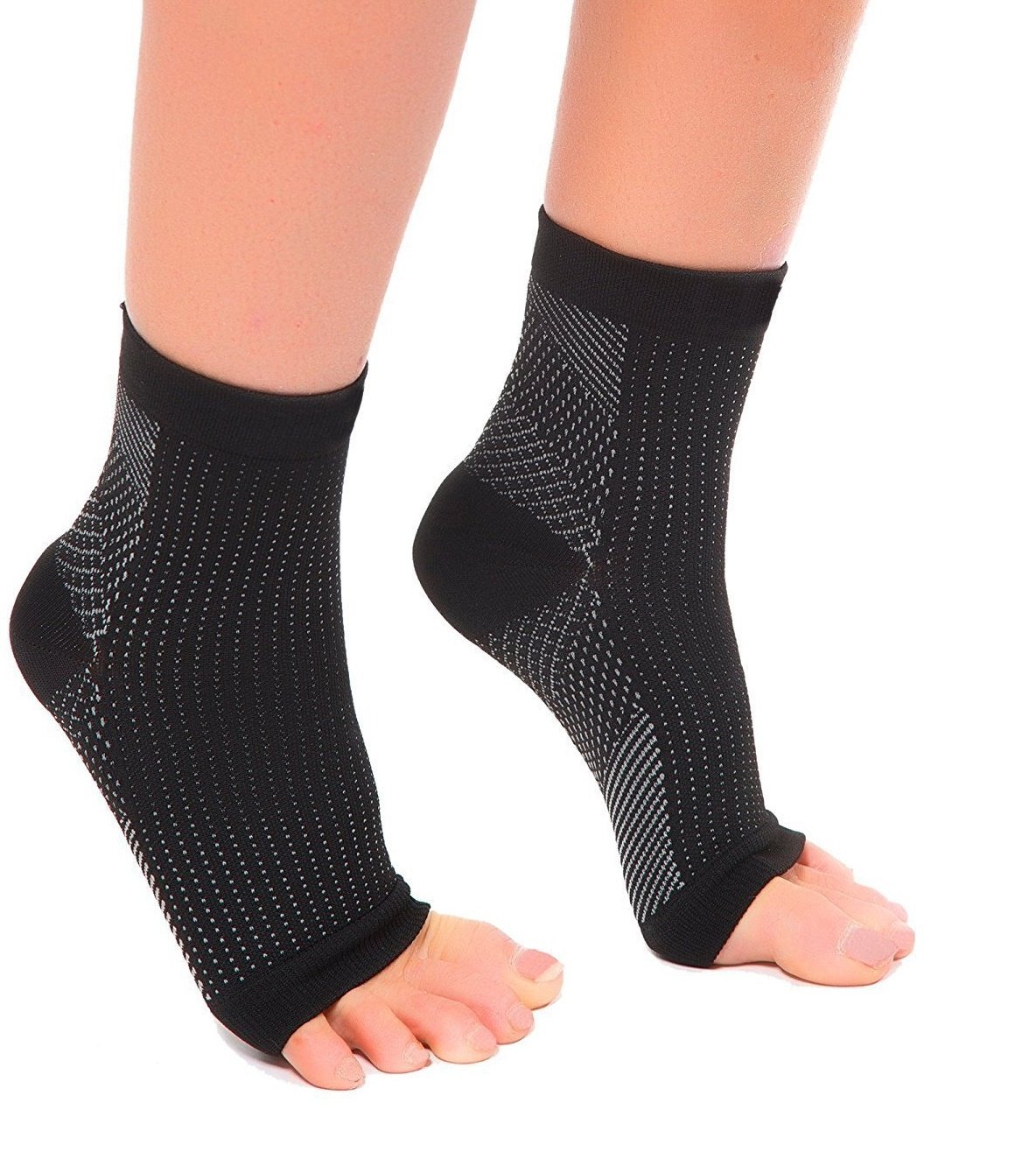 Bcurb Bcurb Ankle Sleeve for Plantar Fasciitis Compression Socks for Men Women Foot Heel Arch Support Reduce Swelling Joint Pain Recovery Black Large XLarge