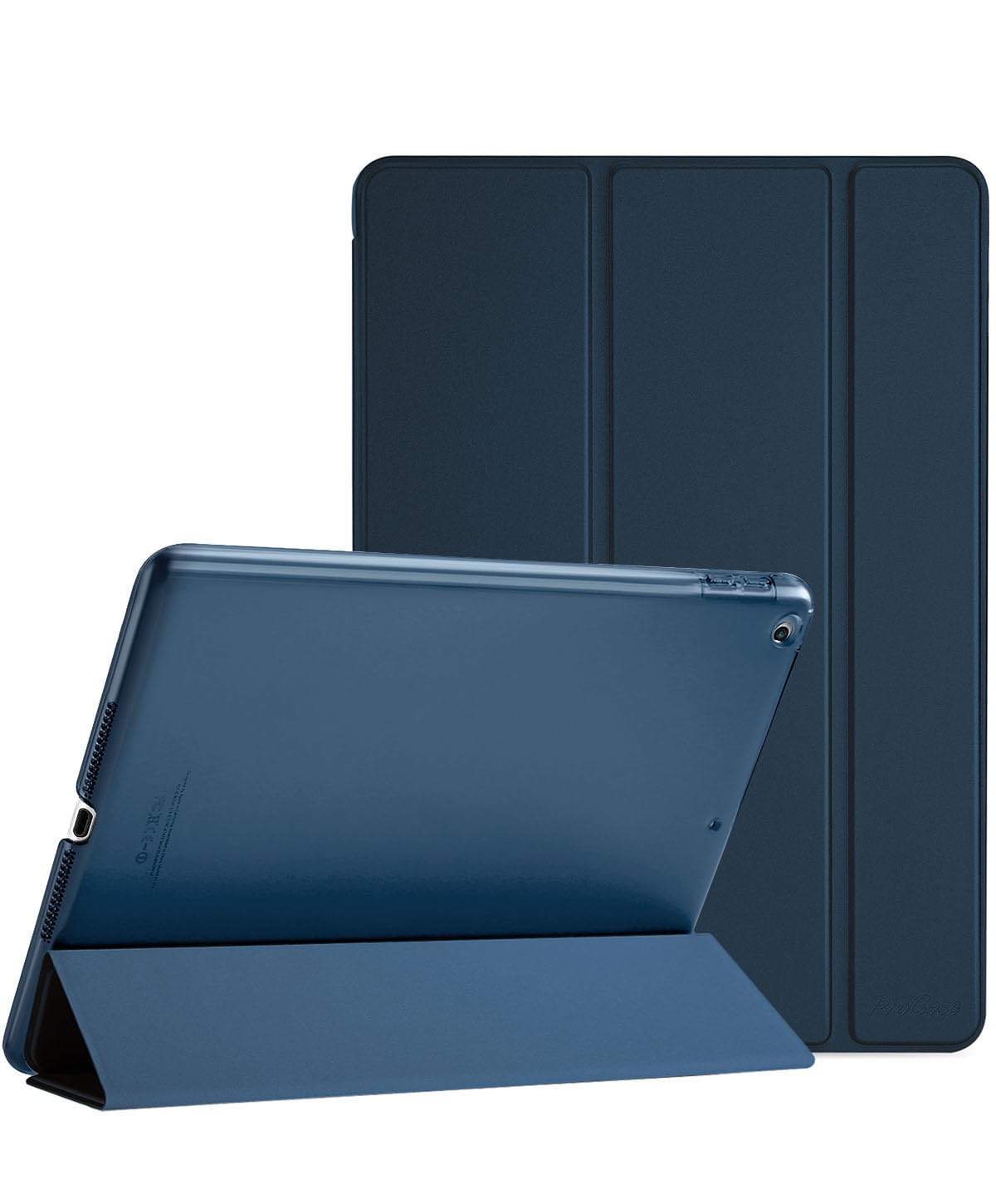 ProCase Ultra Slim Lightweight Stand Case for iPad 9.7 Inch 6th 5th Generation 2018 2017 Navy Translucent Frosted Back Cover