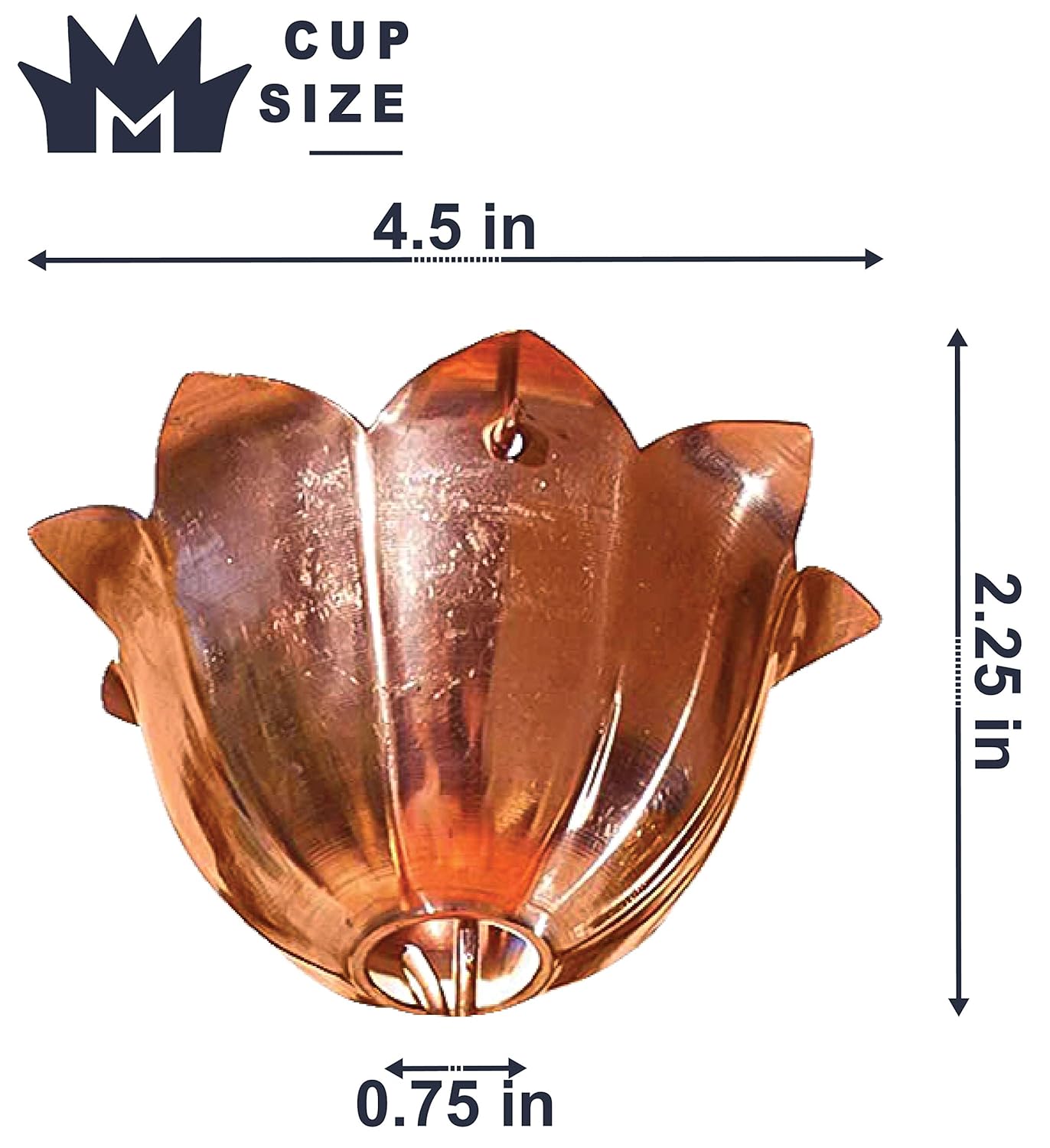 Monarch Rain Chains Monarch Rain Chains 28501 Pure Copper Lotus Large Cup 3 Feet Length Extension Replacement Downspout for Gutters - View 4 of 4