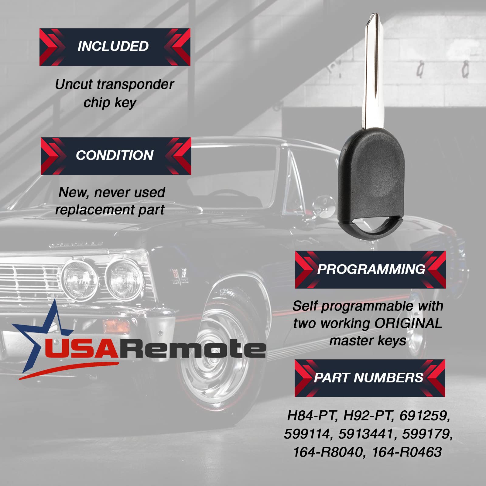 Car Key Fob Keyless Entry Remote for Ford Lincoln Mercury Mazda with Ignition Key 3 Button Replacement - View 6 of 9