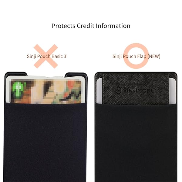 Sinjimoru Sinjimoru Secure Card Holder: Stretchy Fabric Phone Wallet for iPhone & Android - Sinji Pouch Flap Beige - View 5 of 9