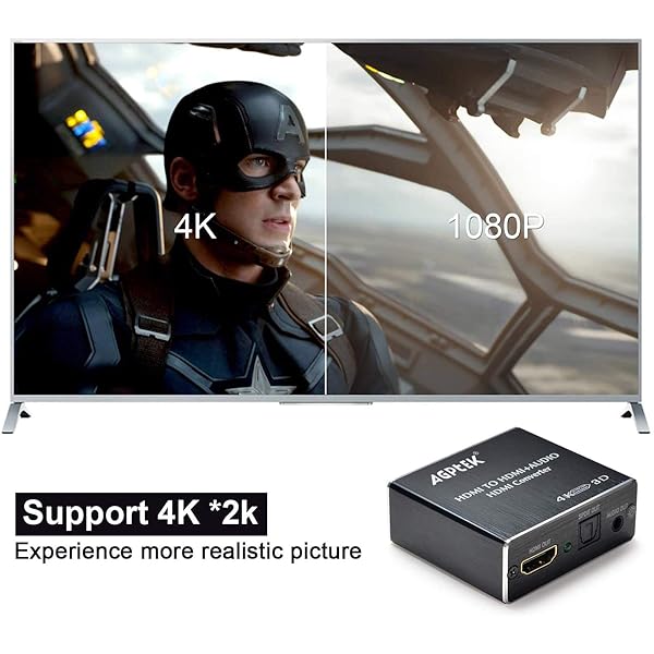 AGPTEK AGPTEK 4K HDMI Audio Extractor Splitter - Ultra HD 4K to Toslink & 3.5mm Audio Converter Adapter - View 3 of 10