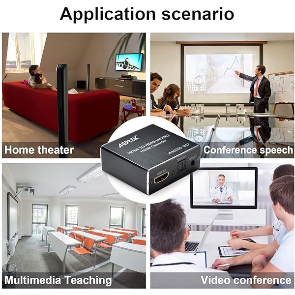 AGPTEK AGPTEK 4K HDMI Audio Extractor Splitter - Ultra HD 4K to Toslink & 3.5mm Audio Converter Adapter - View 9 of 10