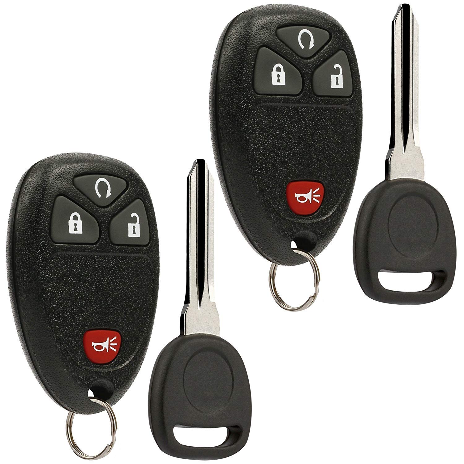 Car Key Fob Keyless Entry Remote with Ignition Key for Chevy GMC Pontiac Suzuki Set of 2