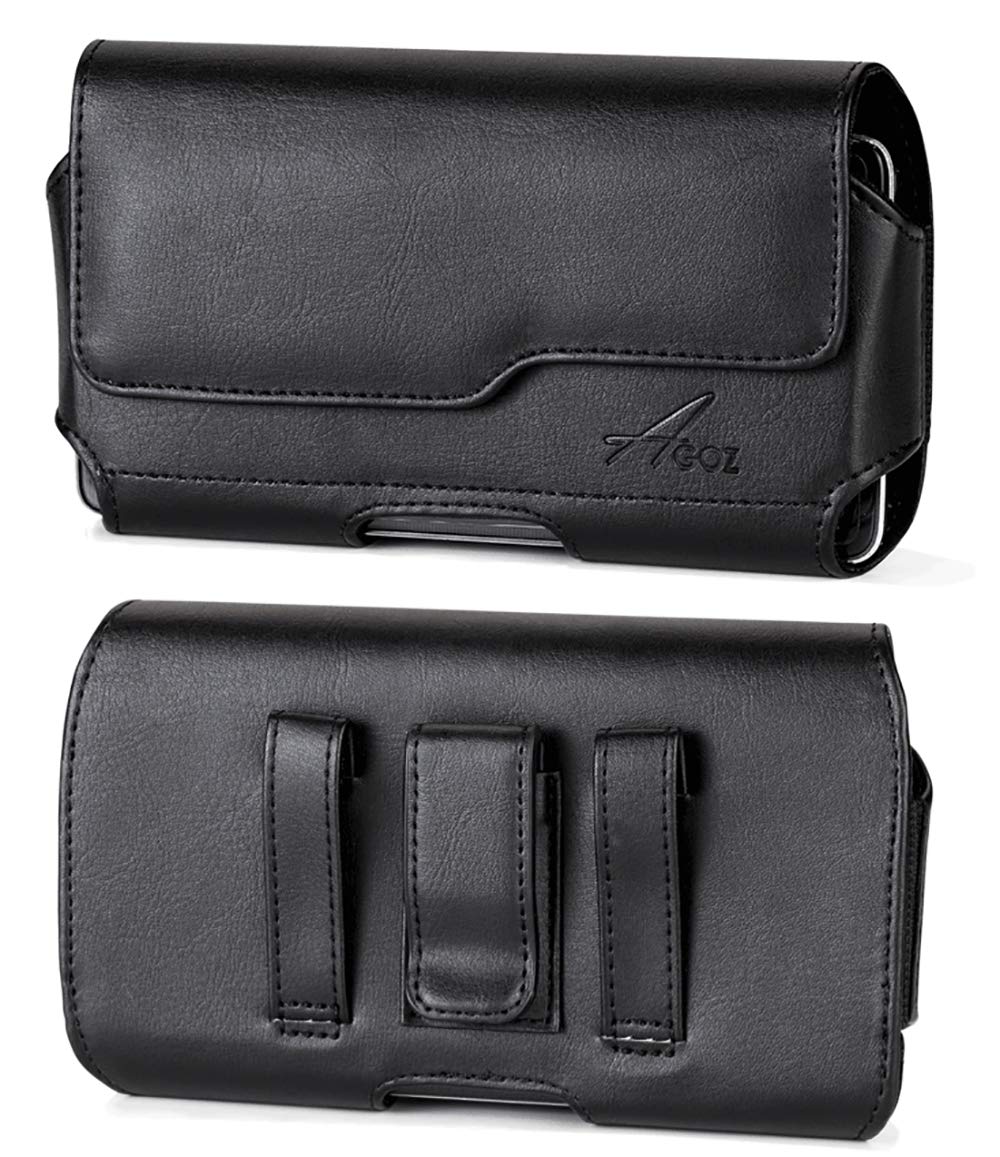 ANS H450R Premium Leather Pouch Case Holster Cover with Belt Clip Loops and Magnetic Closure for Ultimate Protection
