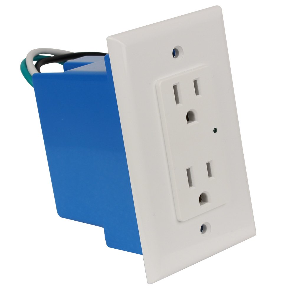 Element Hz Power Series In Wall Single Gang Surge Protector Retrofit Backbox 1800 Joules White - View 2 of 6