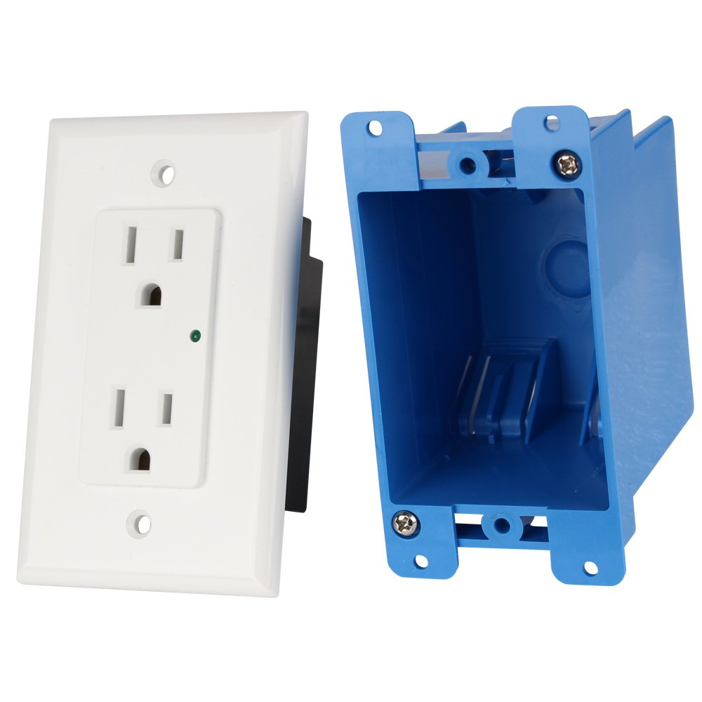 Element Hz Power Series In Wall Single Gang Surge Protector Retrofit Backbox 1800 Joules White - View 3 of 6