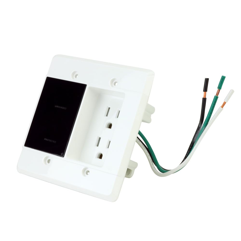 Element Hz Power Series In Wall Surge Protector with Recessed Dual Outlet 1080 Joules for Ultimate Device Protection - View 2 of 5