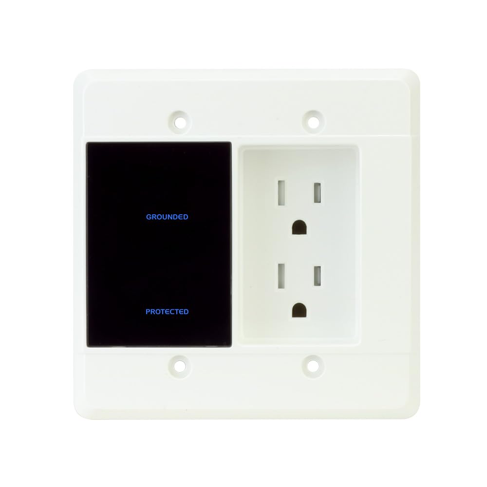 Element Hz Power Series In Wall Surge Protector with Recessed Dual Outlet 1080 Joules for Ultimate Device Protection