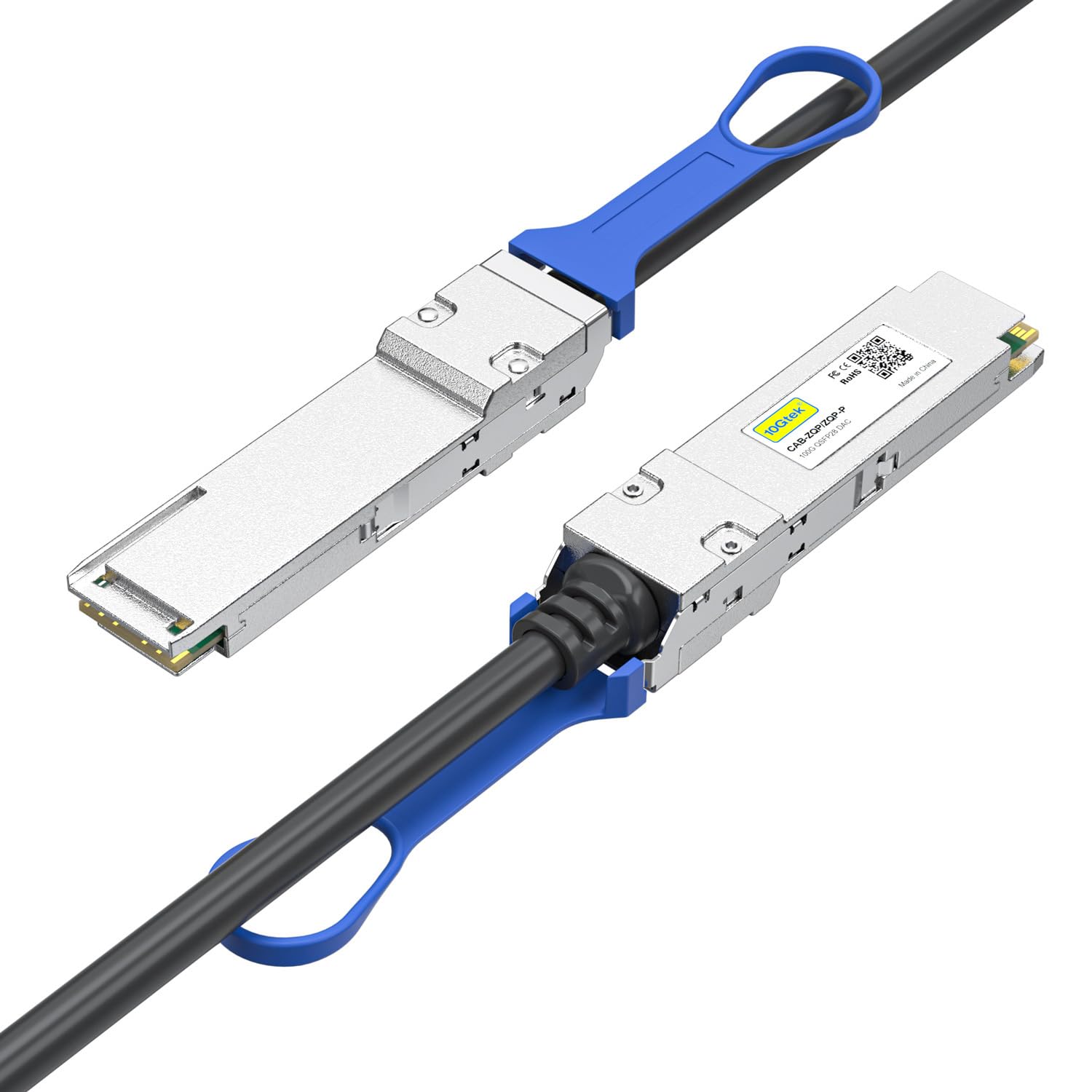 10Gtek 100G QSFP28 DAC Cable 100GBASE CR4 Passive Direct Attach Copper Twinax Cable for Juniper JNP 100G DAC 2M 2 Meter 6.5ft - View 2 of 8