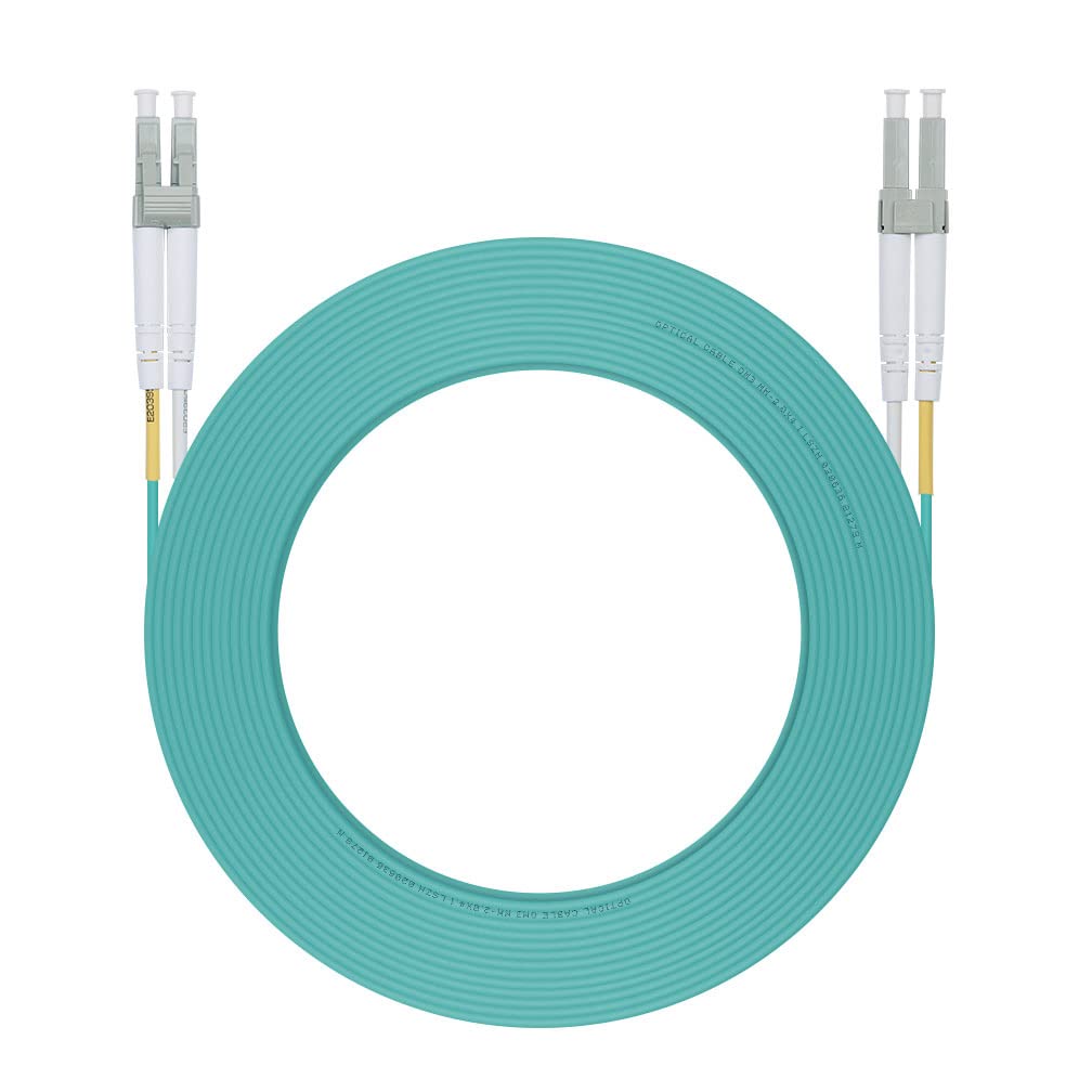 H!Fiber.com 10M OM3 LC to LC Fiber Patch Cable 10Gb Multi-Mode Jumper Duplex LSZH 50/125um for 10G 1G MMF SFP Transceiver Green 33ft - View 7 of 9