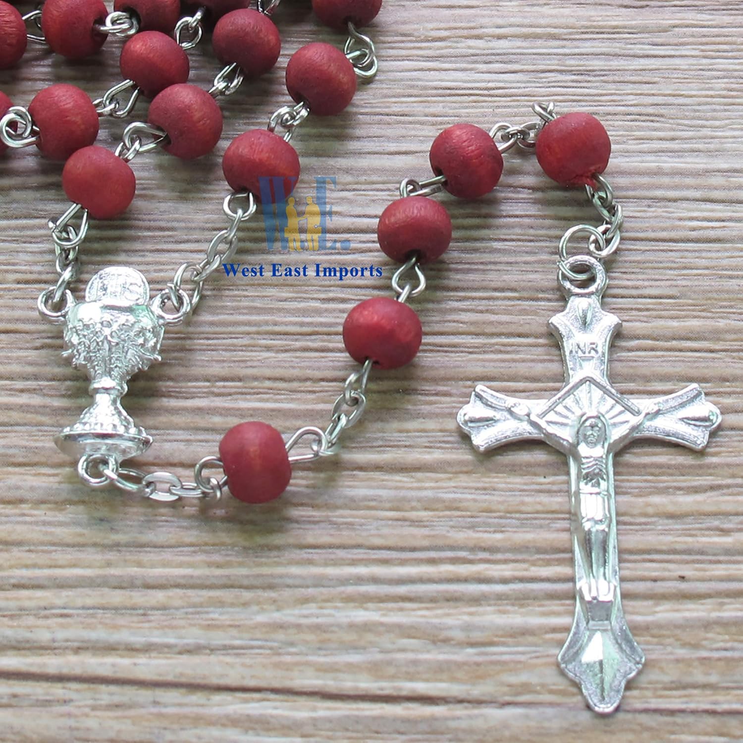 WE WE First Holy Communion Red Scented Rosary Favor Set of 12 with Gift Box and Organza Bag Perfect for Celebrations - View 6 of 6