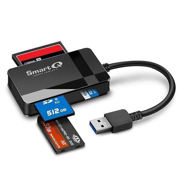 SmartQ SmartQ C368 USB 3.0 Card Reader: Plug & Play for Apple & Windows - Supports SD, Micro SD, MS, CF Cards - View 2 of 7
