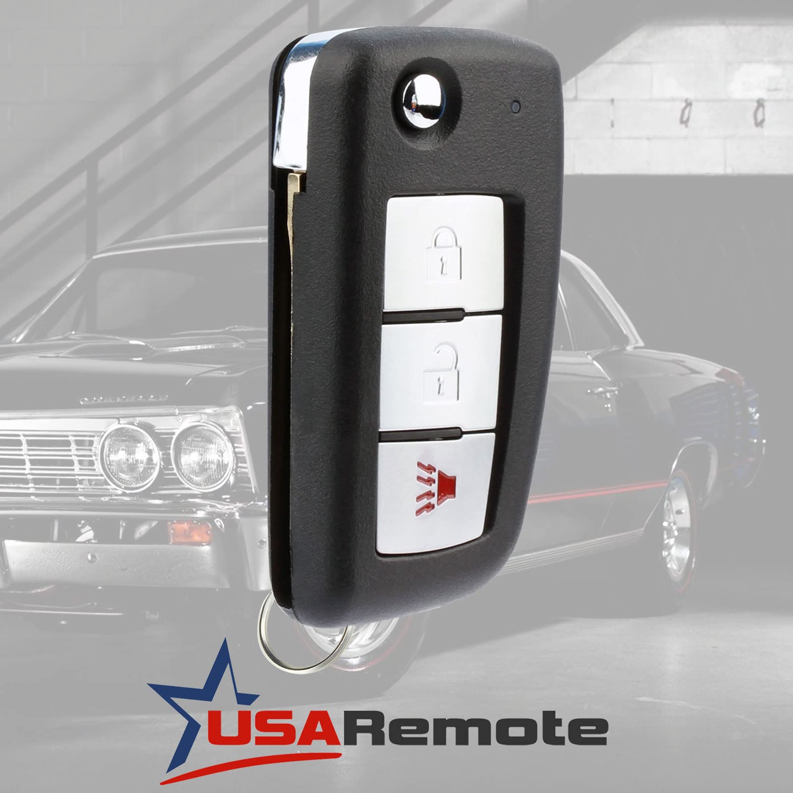 Car Key Fob Keyless Entry Flip Remote for Nissan Infiniti Set of 2 Compatible with KBRASTU15 CWTWB1U415 CWTWB1U733 CWTWB1U821 - View 2 of 6