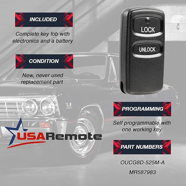 USARemote Car Key Fob Keyless Entry Remote for Mitsubishi Endeavor Eclipse Galant Lancer Montero Sport Outlander - View 4 of 7