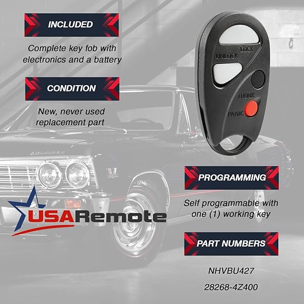 USARemote Car Key Fob Keyless Entry Remote for 2000 to 2004 Nissan Sentra NHVBU427 - View 4 of 7