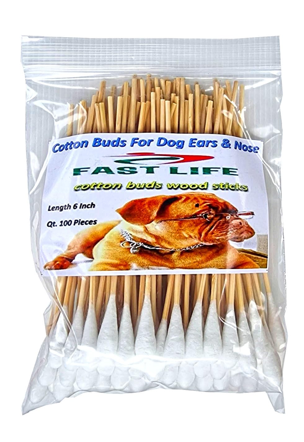 Fast Life FAST LIFE Cotton Buds for Dogs Gentle Cleaning Tool for Pet Hygiene Safe and Soft for Your Furry Friend
