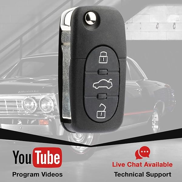 USARemote Car Flip Key Fob Keyless Entry Remote Set of 2 for 2002 2003 2004 Audi A4 A6 A8 Allroad Cabriolet RS6 S4 S6 S8 TT Quattro - View 4 of 8