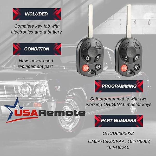 USARemote Key Fob Keyless Entry Remote for Ford Transit Focus Fiesta F150 F250 F350 Escape C-Max 2011 to 2016 High Security - View 4 of 7