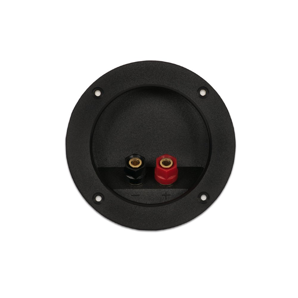 Goldwood Sound Speaker Box Terminal Cups 2 Round Power Speaker Terminal Plates Black Rgt-4025-2 - View 2 of 3
