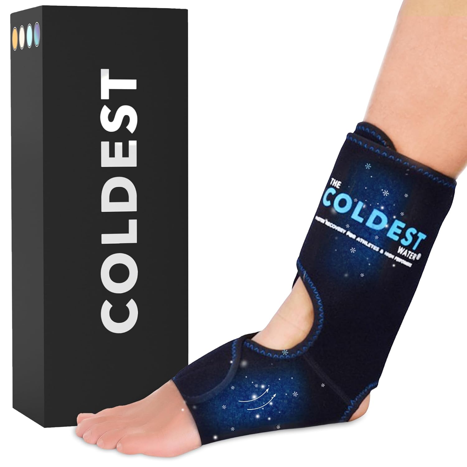 Coldest Foot Ankle Achilles Tendonitis Ice Wrap with Cold Compression Gel for Pain Relief and Cold Therapy for Sore Feet and Injuries