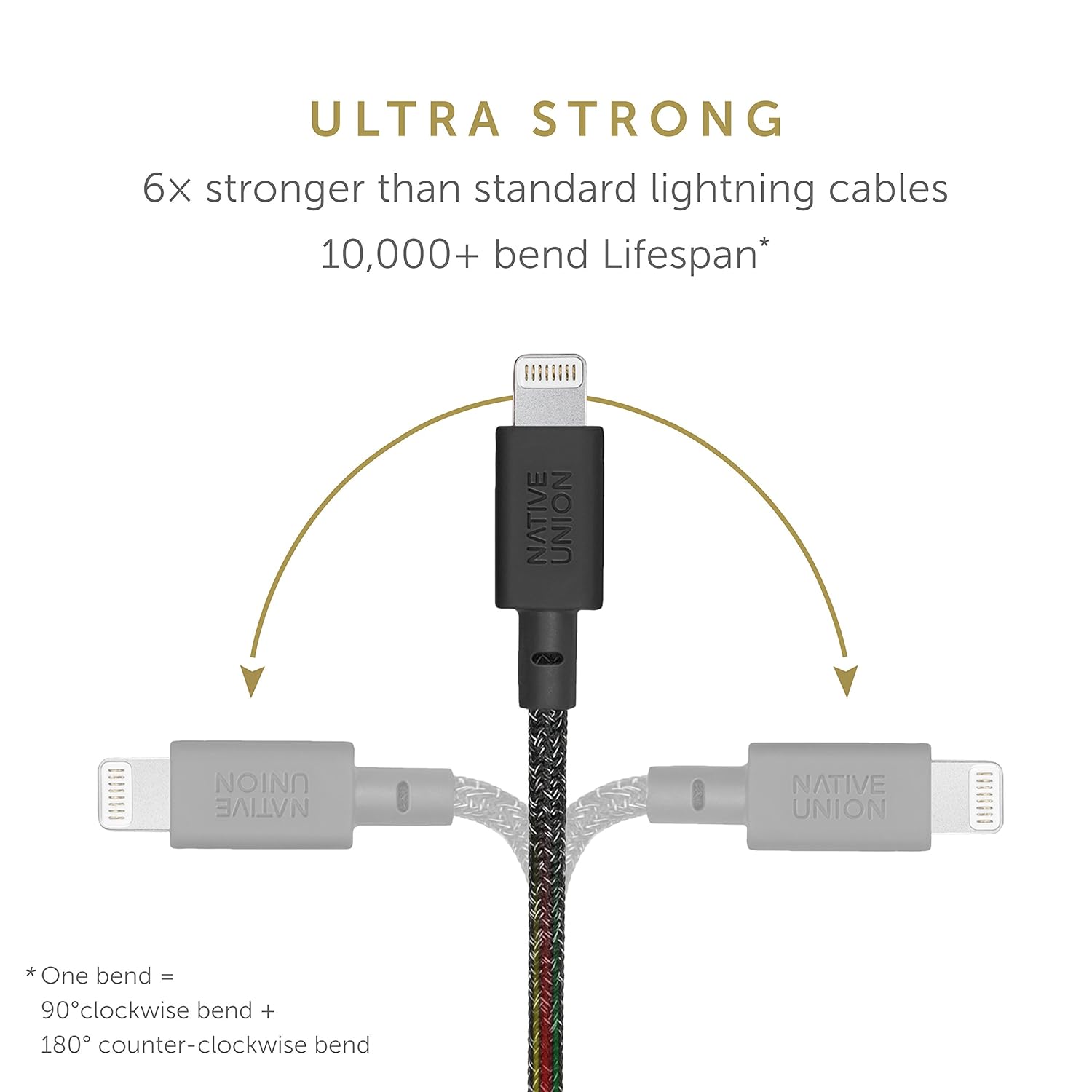 Native Union Native Union BELT Cable XL 10ft Durable Lightning to USB Charging Cable with Leather Strap compatible with iPhone 14 13 12 and Earlier Cosmos - View 3 of 7