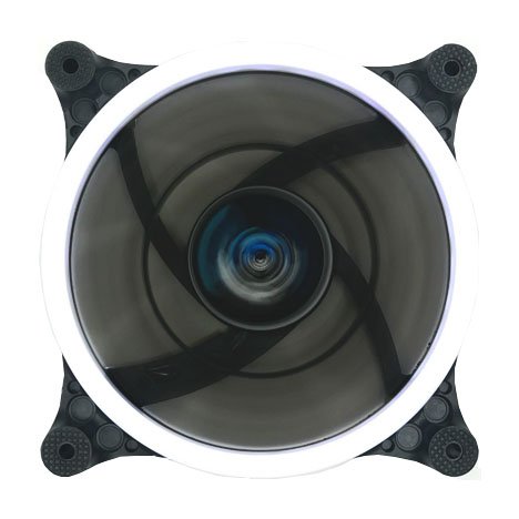 Apevia APEVIA 512L-CWH 120mm Silent Dual Rings White LED Fan Pack of 5 with 32 LEDs and Anti-Vibration Rubber Pads - View 4 of 7