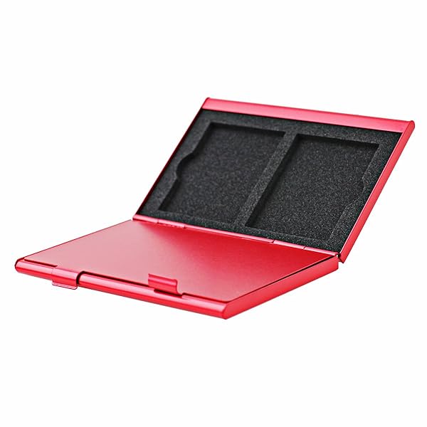 Foto&Tech RED Aluminum Memory Card Case - 4 Slots for Compact Flash, Lexar, SanDisk, Kingston, Sony | Foto&Tech - View 3 of 4