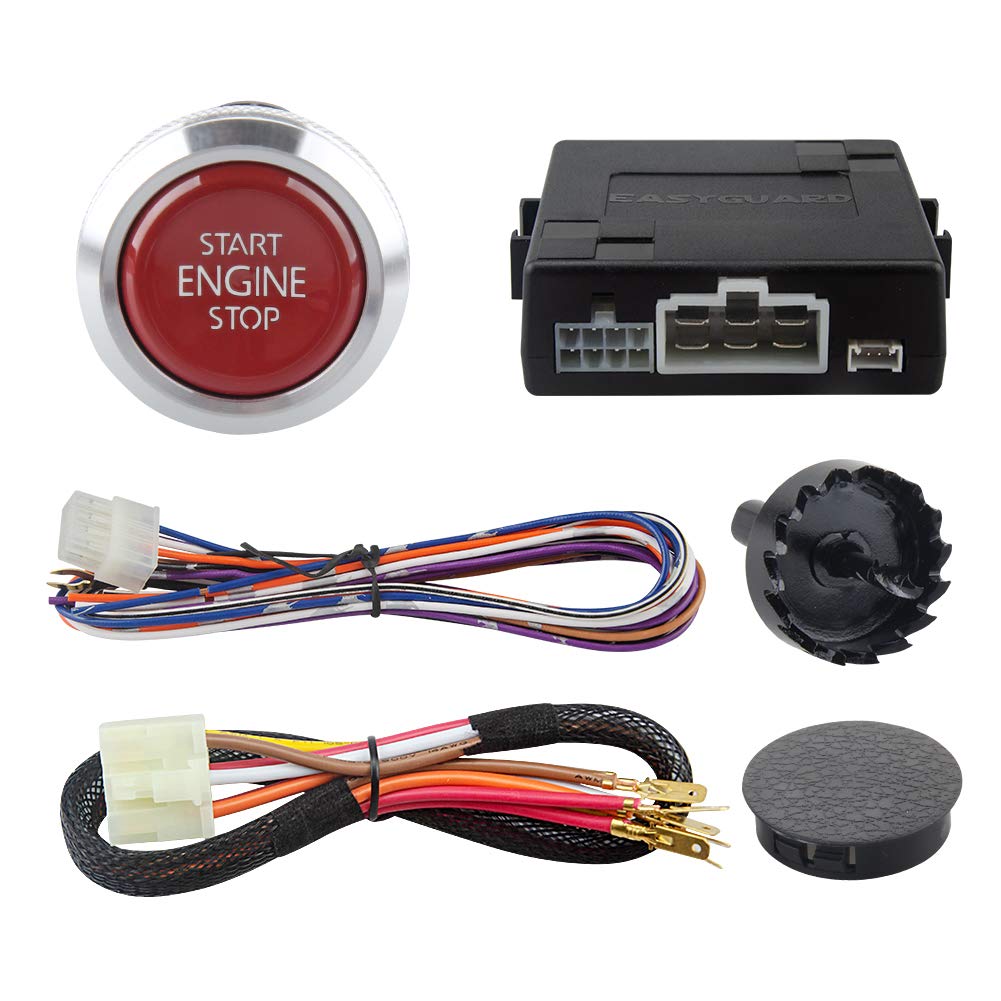 EASYGUARD ES002-P4 Keyless Go Push Start Stop Module with Remote Start for Automatic Transmission Cars Central Lock Alarm System