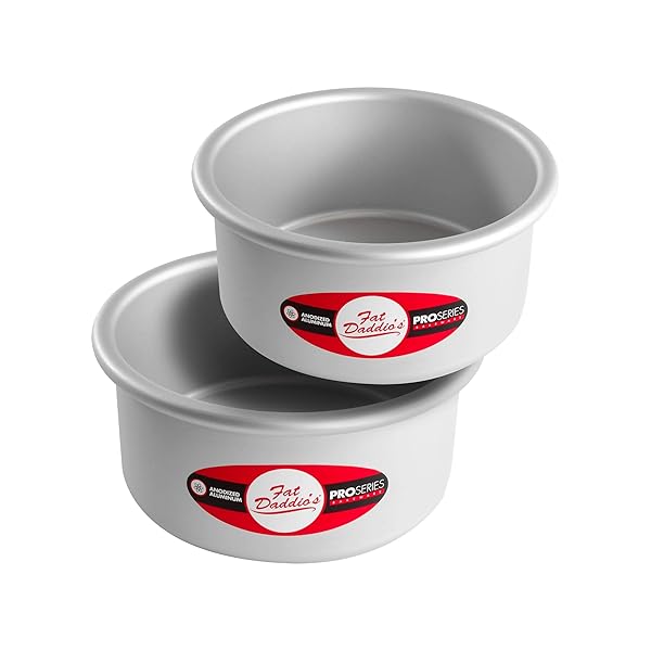 Fat Daddio's Fat Daddio's Anodized Aluminum Round Cake Pans 2 Piece Set 6 x 3 Inch for Perfect Baking Results