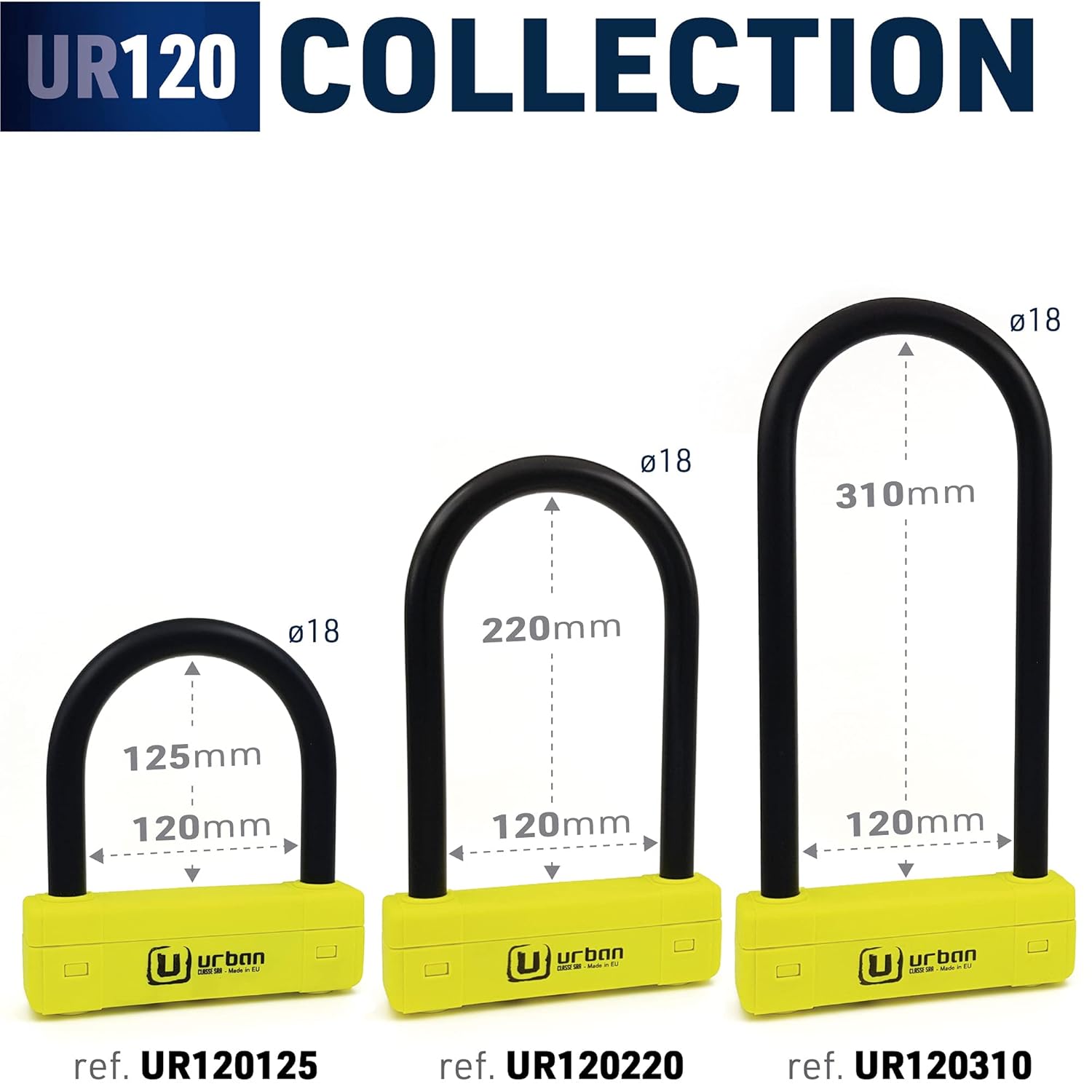 urban Urban UR120310 Motorcycle U Lock Maximum Security SRA Approved Heavy Duty Anti Theft Lock with 18mm Shackle and Double Locking System - View 5 of 8