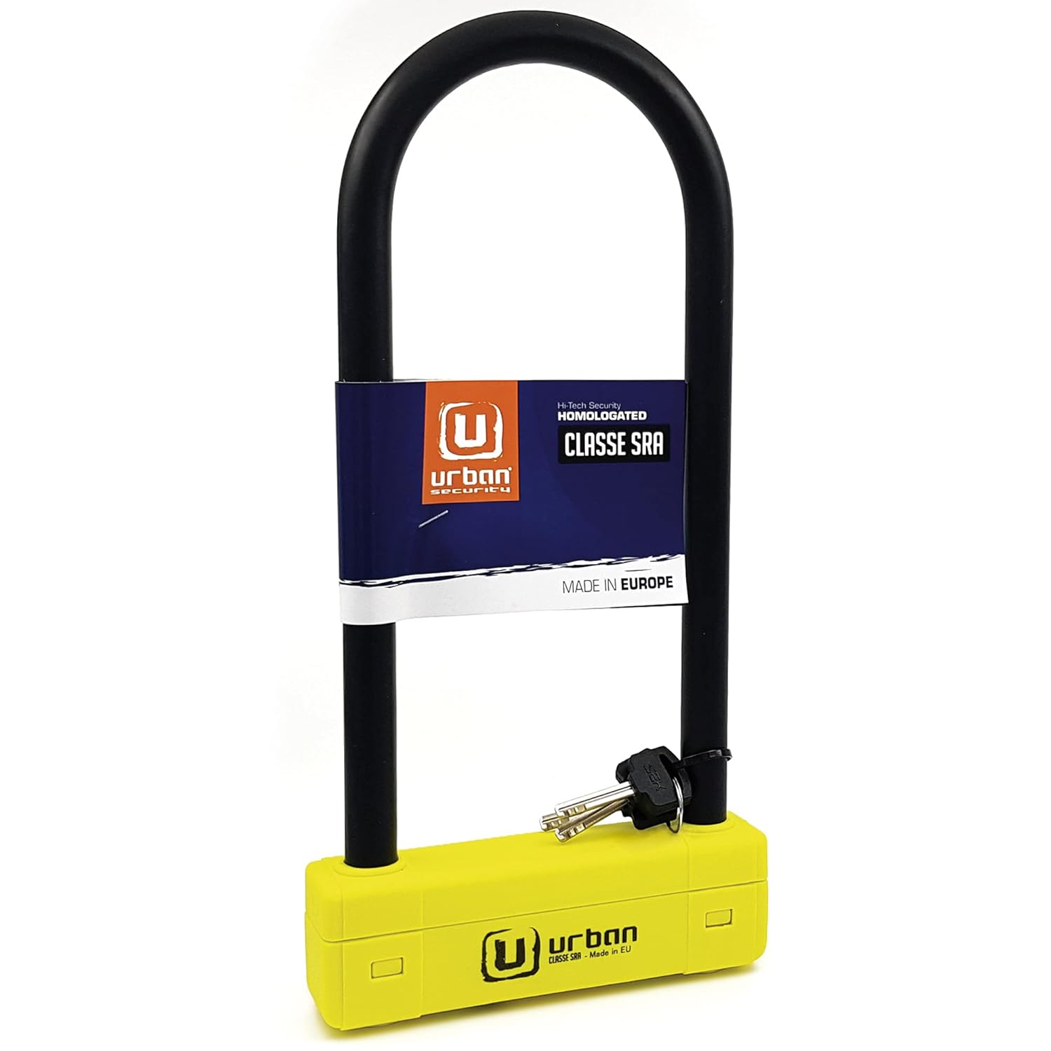 urban Urban UR120310 Motorcycle U Lock Maximum Security SRA Approved Heavy Duty Anti Theft Lock with 18mm Shackle and Double Locking System