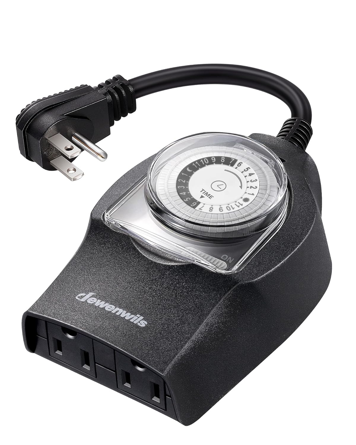 DEWENWILS DEWENWILS 24-Hour Mechanical Light Timer for Outdoor Lighting Heavy Duty Programmable Timer Switch with 2 Outlets for Holiday Lights