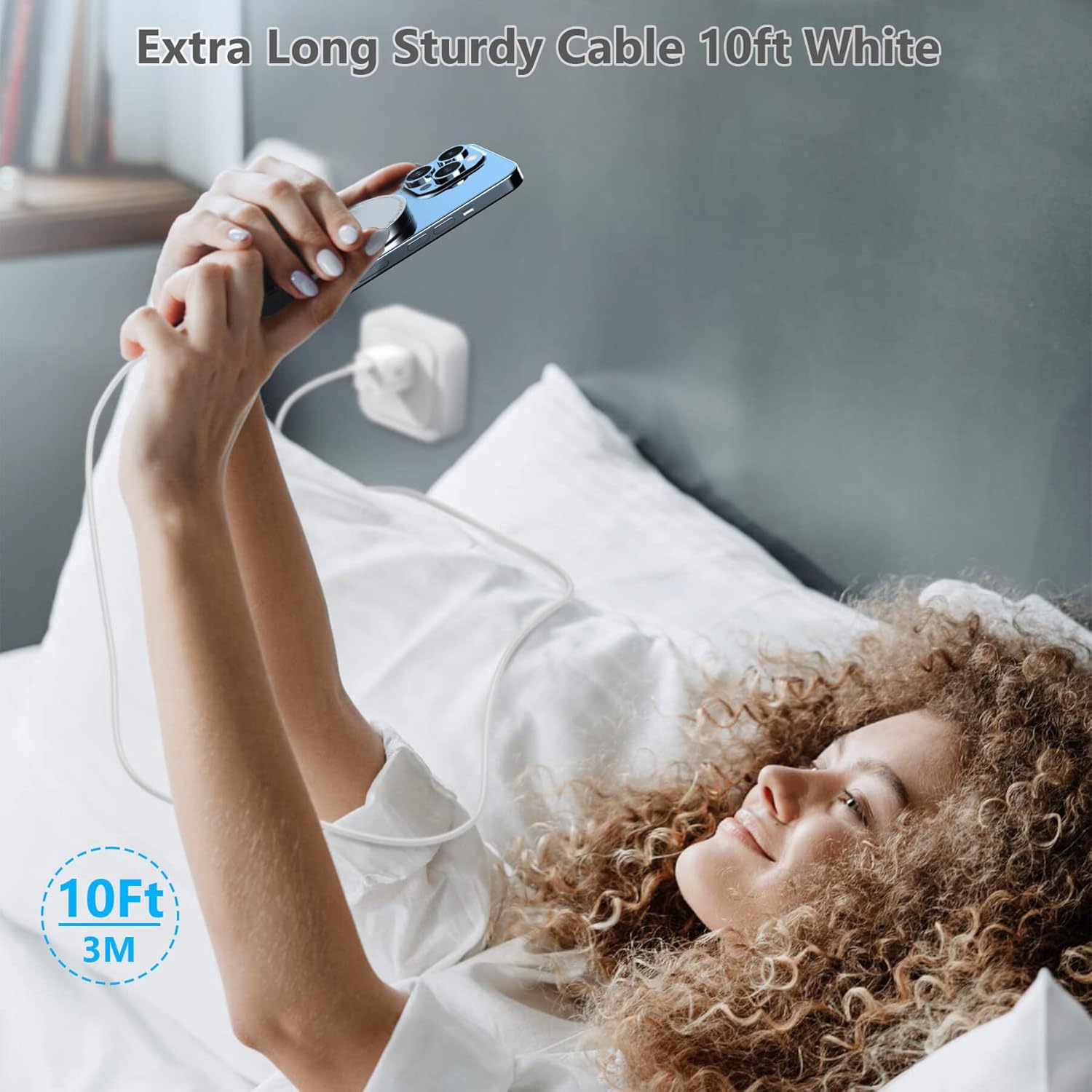 ZEROLEMON ZEROLEMON Magnetic Wireless Charger 10ft Fast Charging Pad for iPhone 16 Pro Max 15 14 13 12 Plus Mini and AirPods White - View 6 of 6