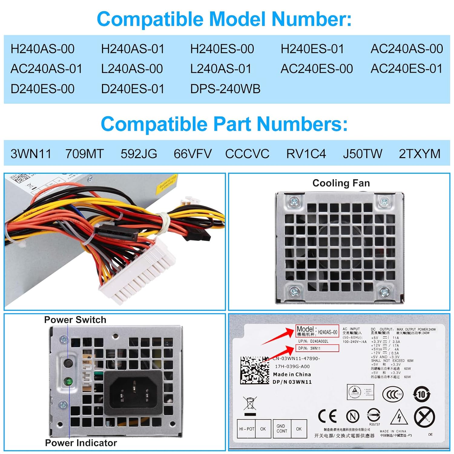 S-Union S-Union 240W Power Supply Unit for Dell OptiPlex 390 790 960 990 3010 9010 Small Form Factor Systems - View 4 of 8