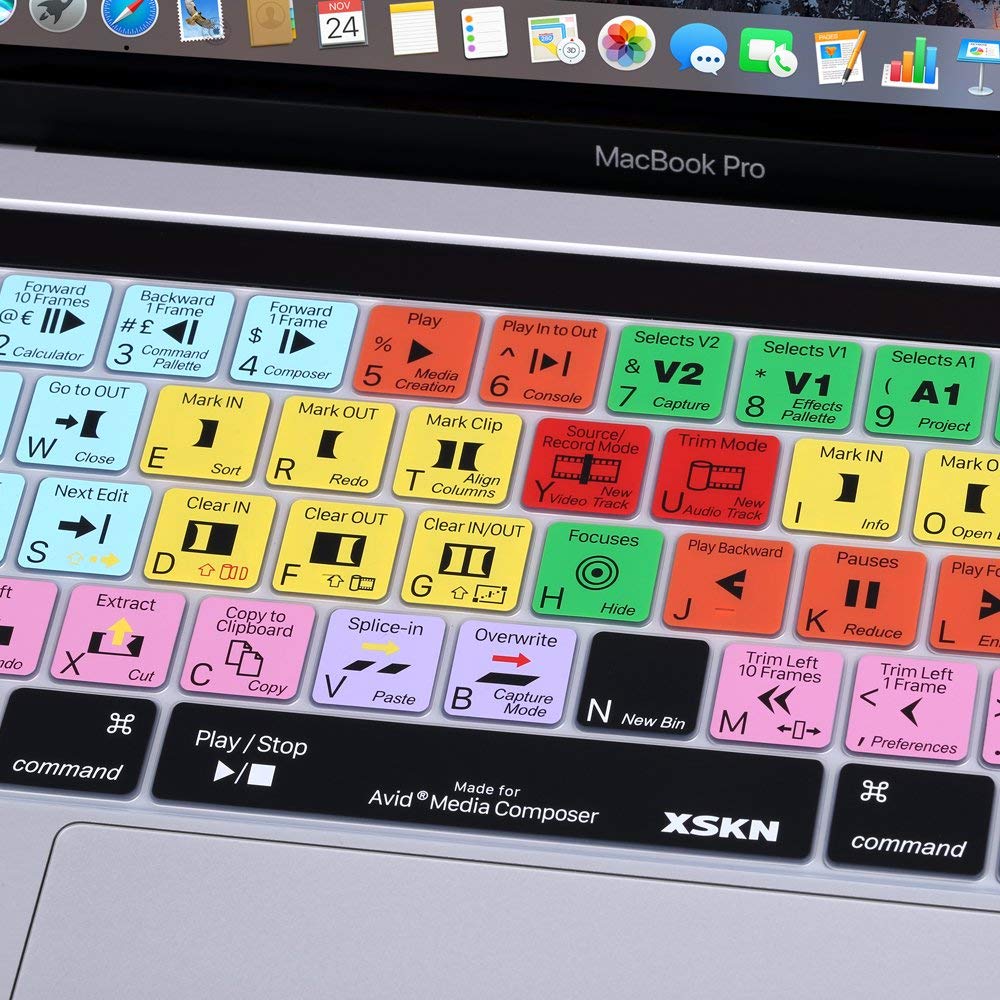 XSKN Avid Media Composer Silicone Keyboard Skin Cover for MacBook Pro 13 15 Touch Bar Models US EU Layout - View 6 of 8