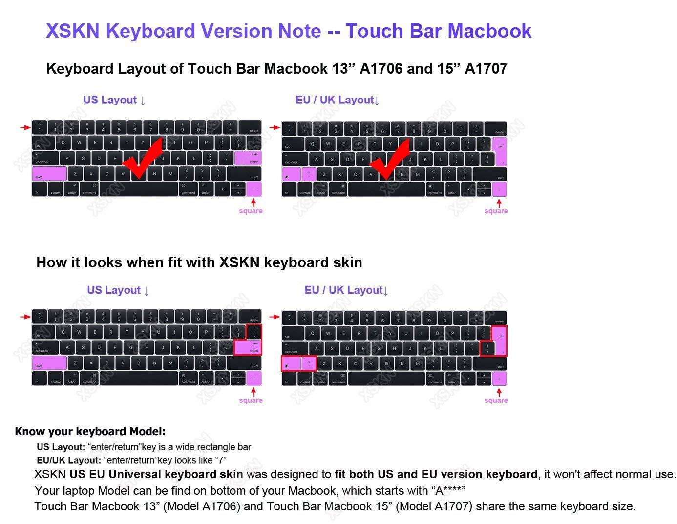 XSKN Avid Media Composer Silicone Keyboard Skin Cover for MacBook Pro 13 15 Touch Bar Models US EU Layout - View 8 of 8