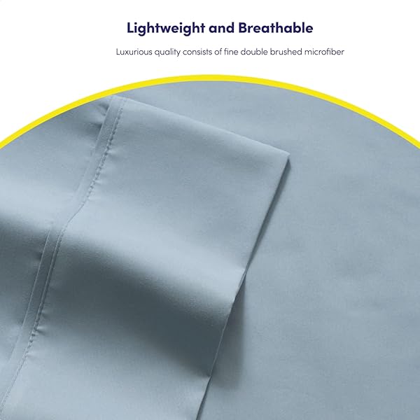 Sweet Home Collection King Size Bed Sheets 6 Piece 1500 Supreme Collection Microfiber Deep Pocket Set with Extra Pillow Cases in Misty Blue - View 6 of 7