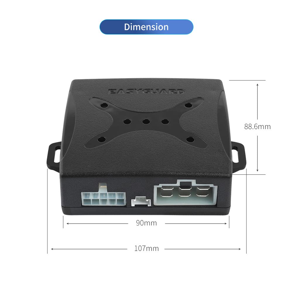 EASYGUARD EC003N-V Car Security Alarm System with PKE Passive Keyless Entry and Remote Engine Start for DC12V Vehicles - View 5 of 9