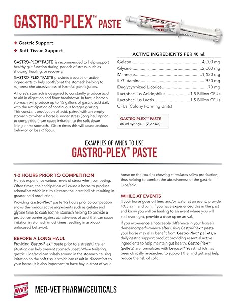 MVP MVP Gastro-Plex Paste 5-Pack Gastric Stress Relief for Horses 10 Doses Fast Acting Solution - View 3 of 7