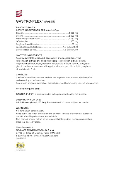 MVP MVP Gastro-Plex Paste 5-Pack Gastric Stress Relief for Horses 10 Doses Fast Acting Solution - View 5 of 7