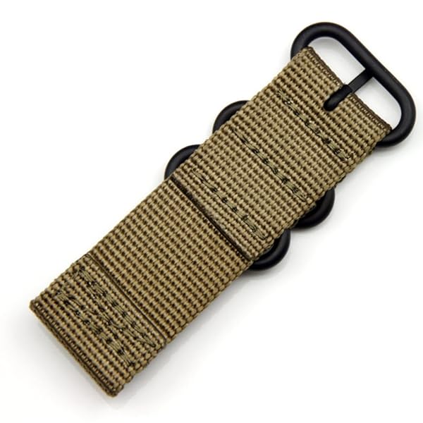 FANMIS Fanmis 2 Pieces 22mm Replacement Fabric Ballistic Nylon Strap Watch Band Brown - View 3 of 7