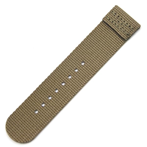 FANMIS Fanmis 2 Pieces 22mm Replacement Fabric Ballistic Nylon Strap Watch Band Brown - View 4 of 7