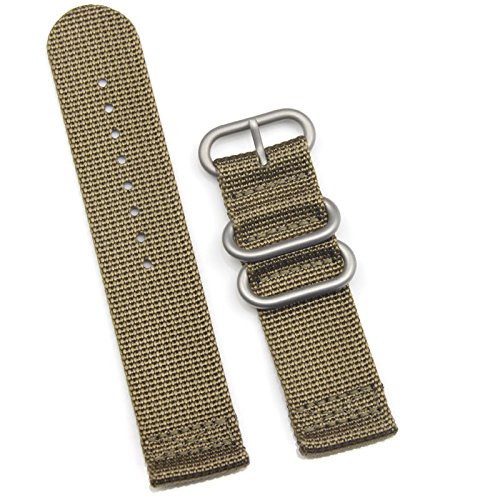 FANMIS Fanmis 2 Pieces 22mm Replacement Fabric Ballistic Nylon Strap Watch Band Brown - View 7 of 7