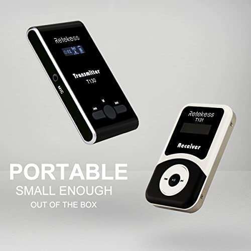 Retekess Retekess T130 Tour Guide System: High-Quality Sound, 99 Channels for Churches, Courts & Training - 1 Transmitter, 2 Receivers - View 3 of 10