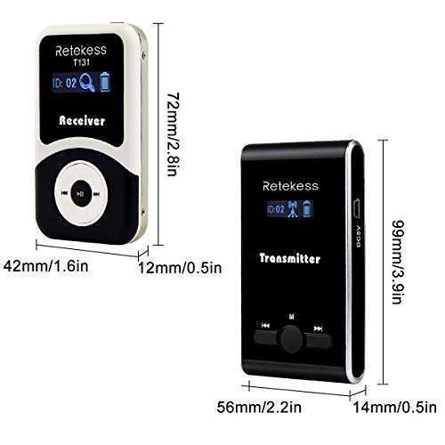 Retekess Retekess T130 Tour Guide System: High-Quality Sound, 99 Channels for Churches, Courts & Training - 1 Transmitter, 2 Receivers - View 10 of 10