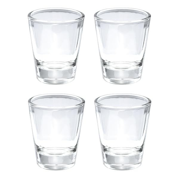Thirsty Rhino Thirsty Rhino Karan 1.5 oz Shot Glass Set of 4 - Heavy Base Clear Glass for Perfect Shots