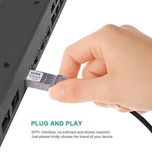 ipolex Ubiquiti 10Gb SFP Direct Attach Copper Cable Twinax Passive 3M 24AWG High Speed Network Connection - View 3 of 10