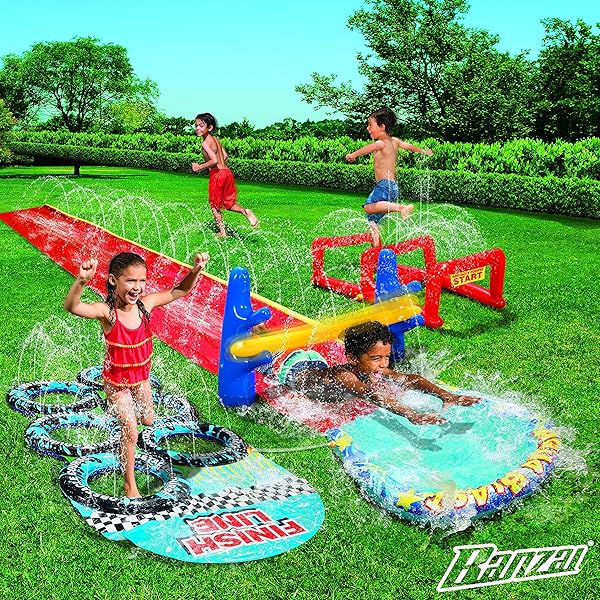 BANZAI BANZAI Aqua Blast Obstacle Course Slide: Ultimate Summer Fun for Kids!