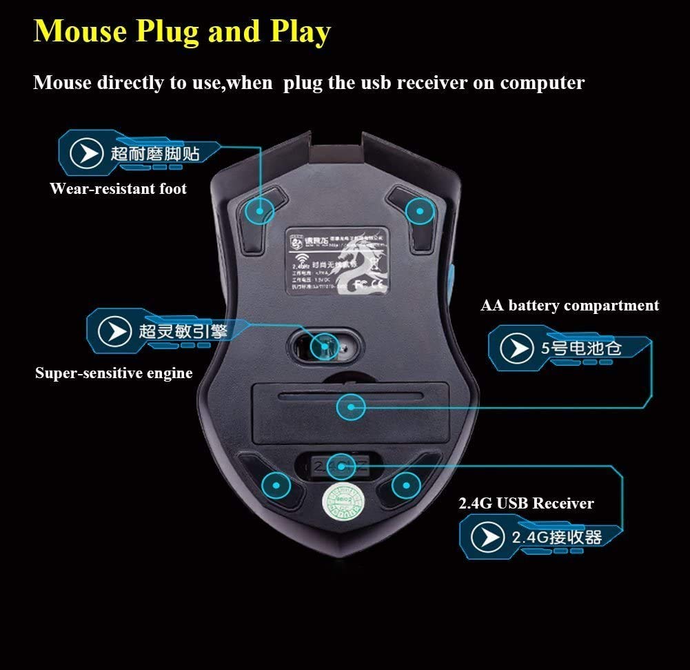 Soke-Six Soke-Six Waterproof Multimedia Wireless Gaming Keyboard Mouse Combo Ergonomic Design for Desktop PC Laptop White - View 4 of 4